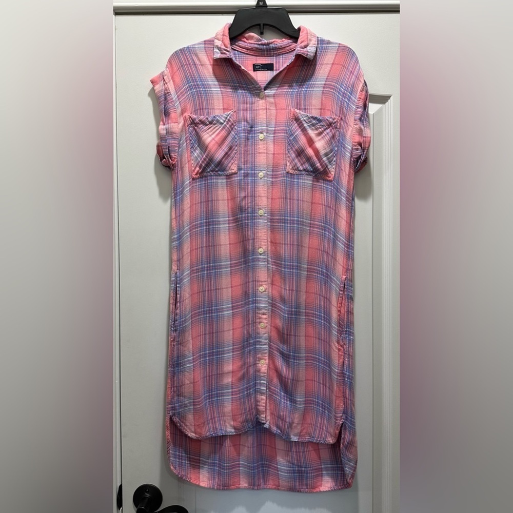 Gap Plaid Flannel Shirt Dress Small - Picture 4 of 6